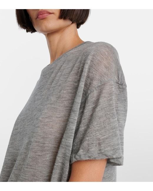 The Row Gray Lila Knitted Cashmere Top