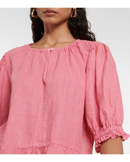 Velvet Pink Kailani Linen Minidress