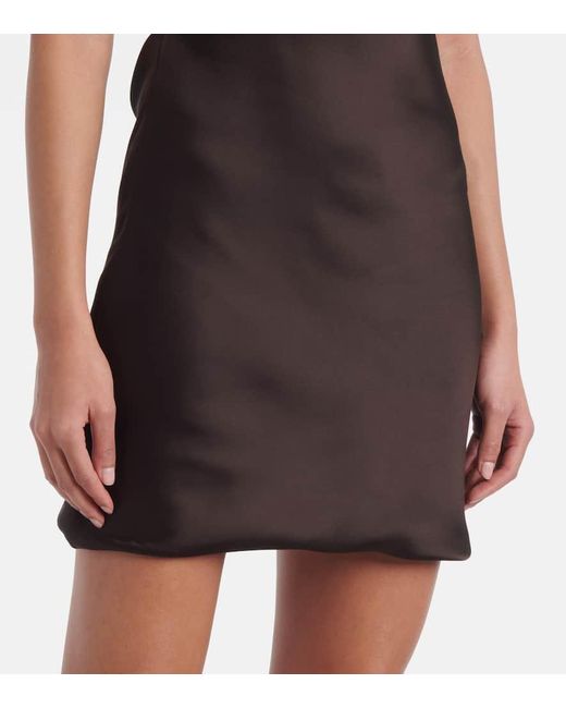 Norma Kamali Black Maria Crepe Satin Minidress