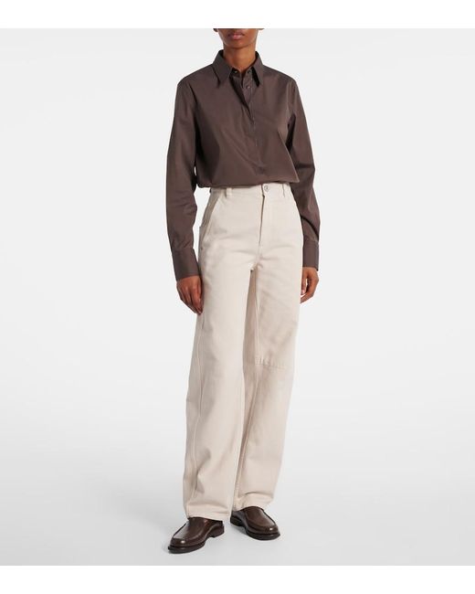 Brunello Cucinelli Natural High-Rise Straight Jeans