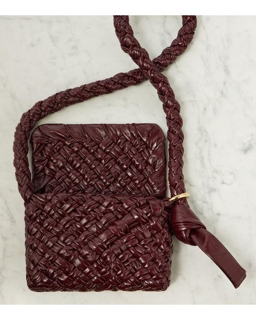 Bottega Veneta Brown Kalimero Citta Small Leather Shoulder Bag