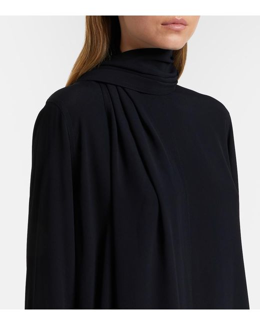 Totême Black Scarf-Detail Blouse