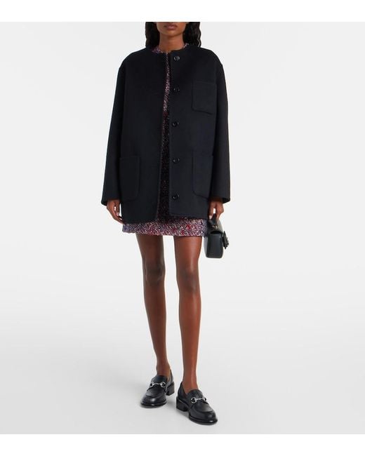 Gucci Black Gg Reversible Wool Jacket