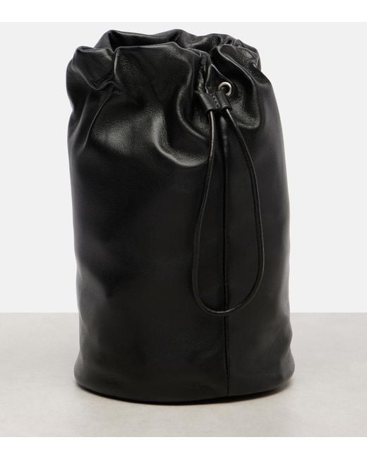 The Row Black Astra Leather Pouch