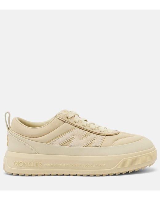 Moncler Natural Altive Leather-Trimmed Sneakers
