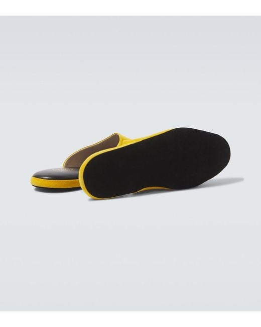 Charvet Yellow Suede Slippers for men
