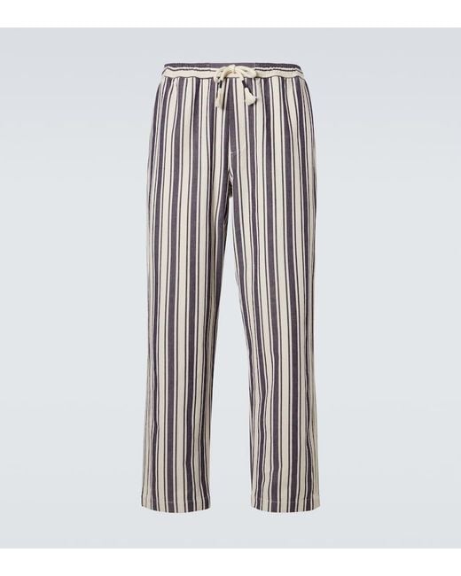 Orlebar Brown White Sonoran Striped Cotton Straight Pants for men