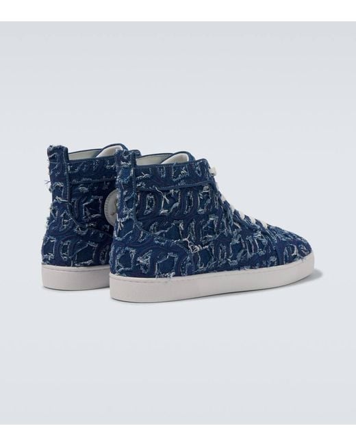 Christian Louboutin Blue Louis Denim High-Top Sneakers for men