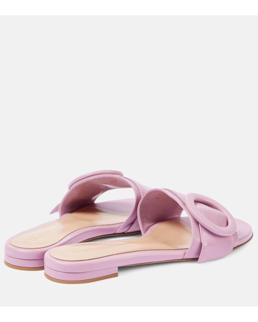Gianvito Rossi Pink Leather Slides