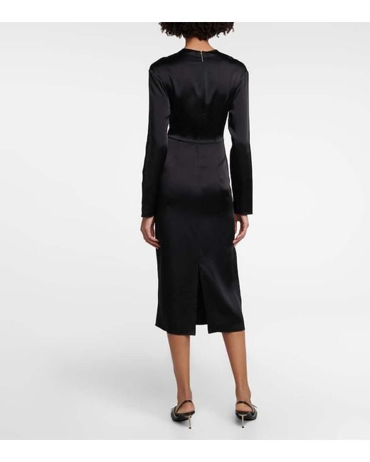 Christopher Kane Black Cutout Embellished Midi Dress