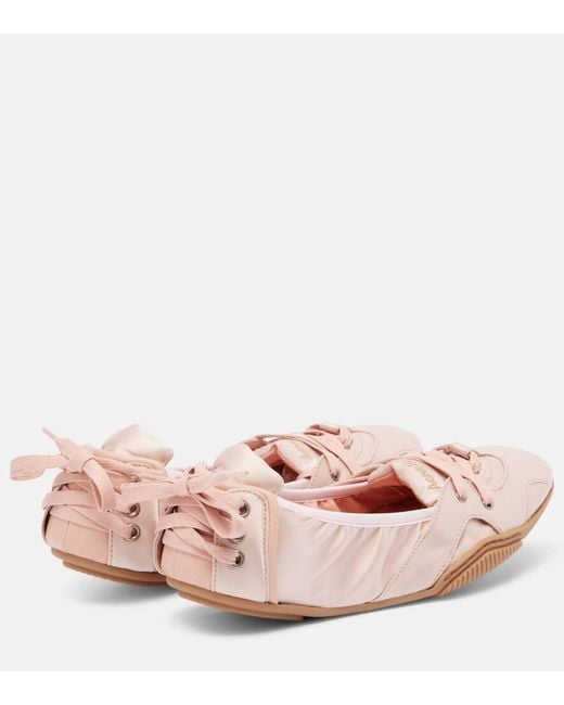 Acne Pink Bilaria Satin Sneakers