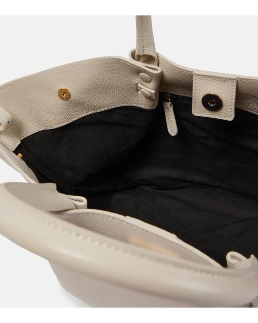 DeMellier London White New York Midi Leather Top-Handle Bag