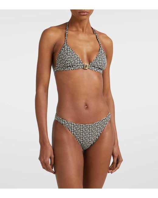 Bikini Con Monograma Balmain de color Black