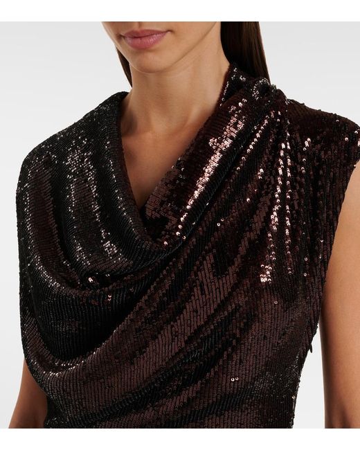 TOVE Black Azalea Sequined Gown