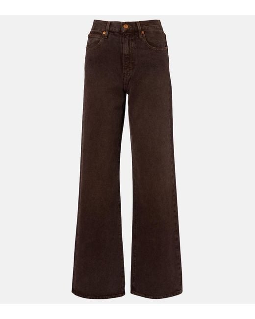 SLVRLAKE Denim Brown Grace High-Rise Wide-Leg Jeans