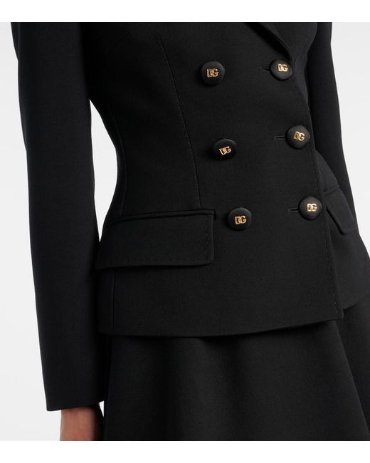 Dolce & Gabbana Black Blazer Dg Aus Schurwolle