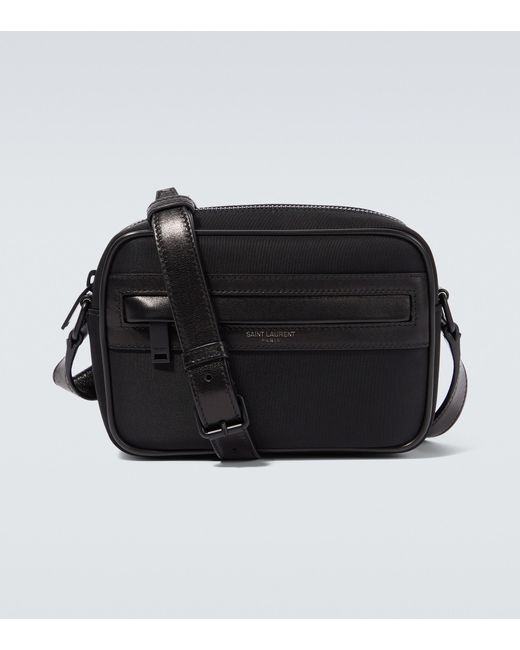 Saint Laurent Camp Leather-trimmed Camera Bag in Black for Men | Lyst