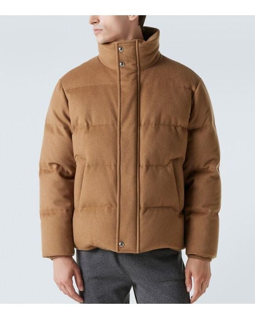 Loro Piana Brown Giulio Cashmere Down Jacket for men