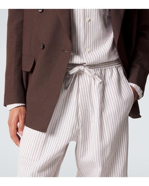 Umit Benan Purple Julian Cotton And Silk Straight Pants for men