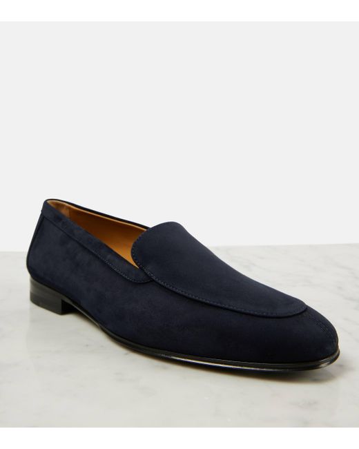 The Row Blue Sophie Suede Loafers