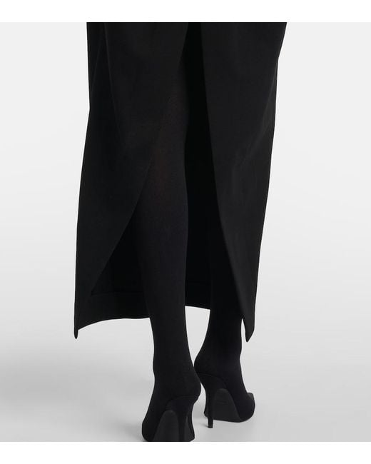 Jean Paul Gaultier Black Crepe And Tulle Corset Maxi Dress