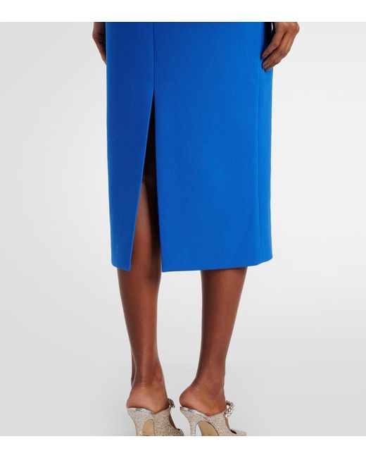 Rebecca Vallance Blue Midikleid Antonella Aus Crepe