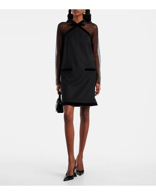 Nina Ricci Black Virgin Wool Gabardine Minidress