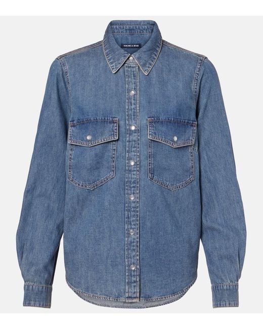 Veronica Beard Blue Noah Denim Shirt
