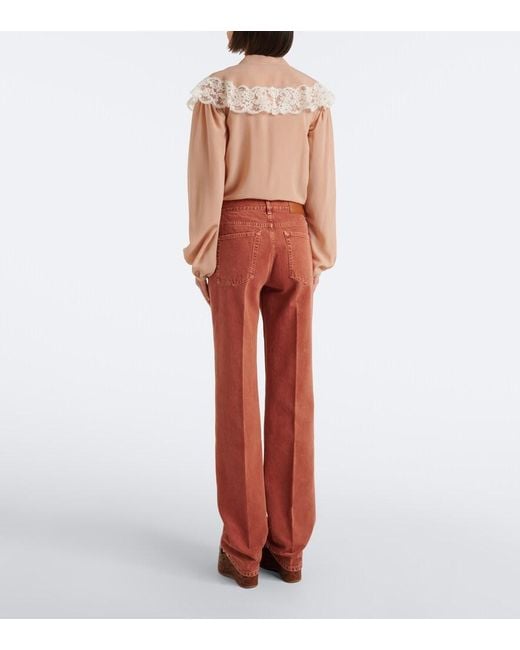 Chloé Red Straight Jeans