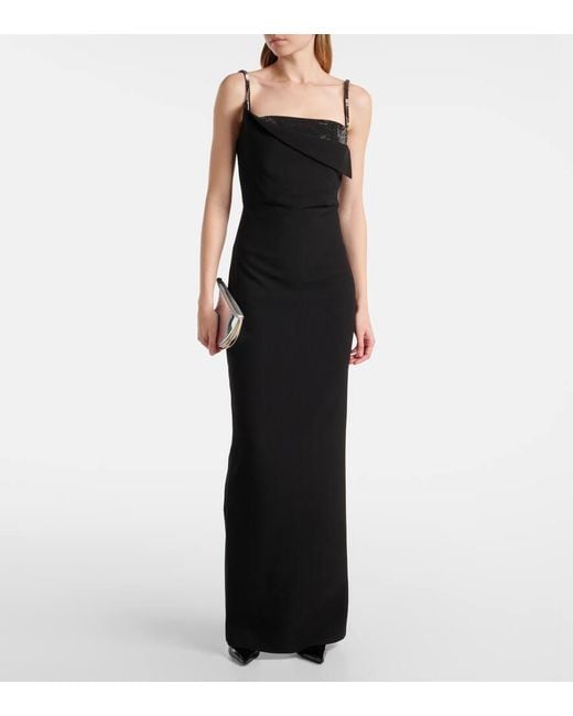 Roland Mouret Black Verzierte Robe Aus Crepe