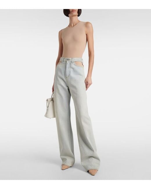 Jimmy Choo Natural Lotta 65 Ruched Tulle Mules
