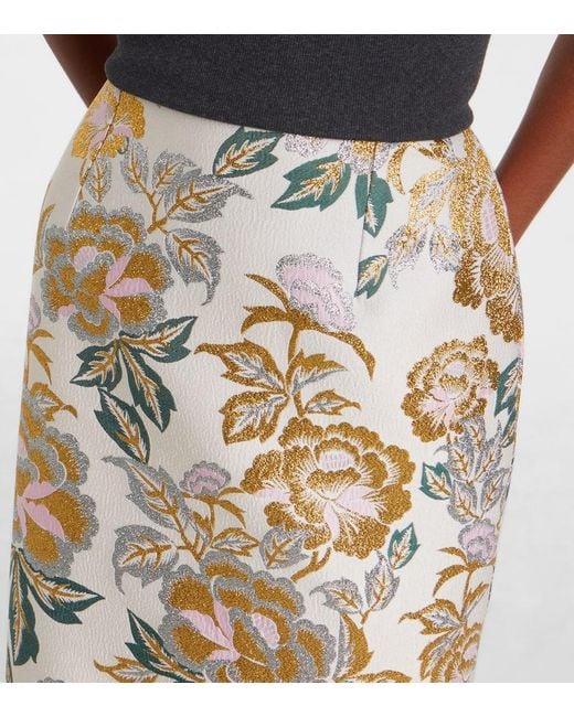 Carolina Herrera Metallic Midirock Aus Jacquard