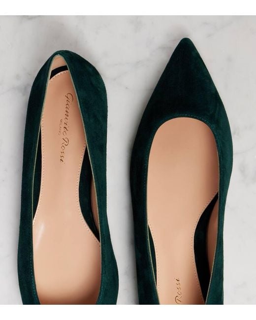 Gianvito Rossi Blue Gianvito Suede Ballet Flats