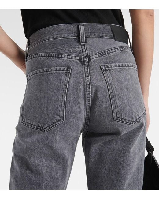 Citizens of Humanity Gray Charlotte High-Rise Straight Jeans
