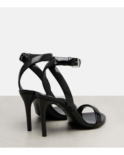 Alaïa Black Chain Trompe L'Oil Patent Leather Sandals