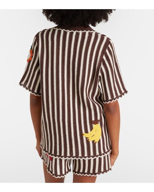 ALÉMAIS Multicolor Sundae Crochet Cotton Bowling Shirt