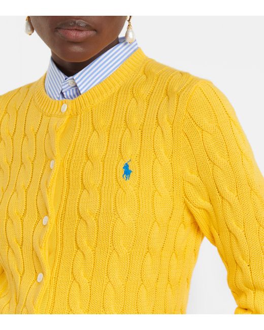 yellow polo cardigan