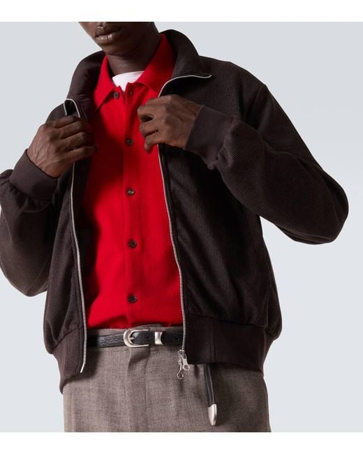 Our Legacy Black Mob Ribbed-Knit Cotton-Blend Bomber Jacket for men