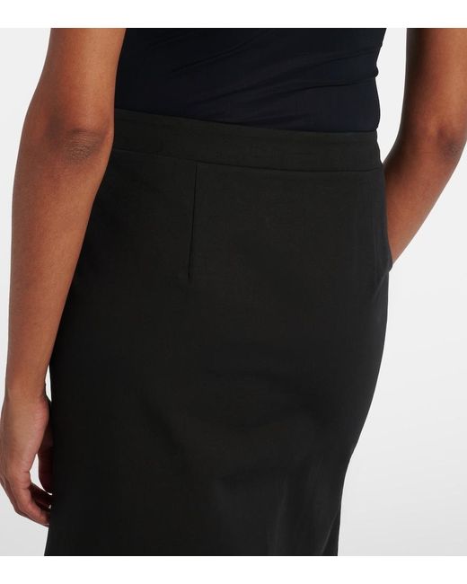 Sportmax Black Velo Cotton Pencil Skirt