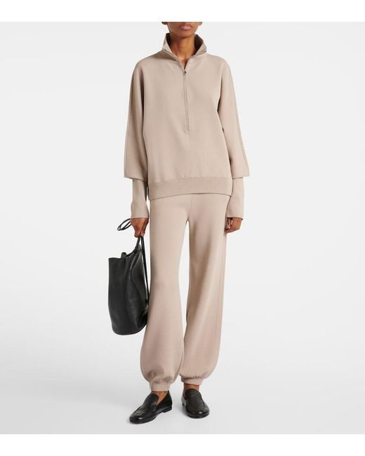 Max Mara Natural Tirreno Crepe Wide-Leg Pants
