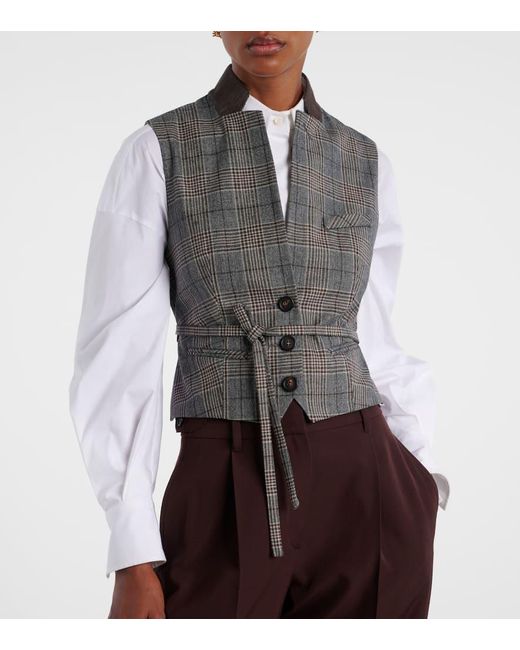 Brunello Cucinelli Gray Weste Aus Schurwolle