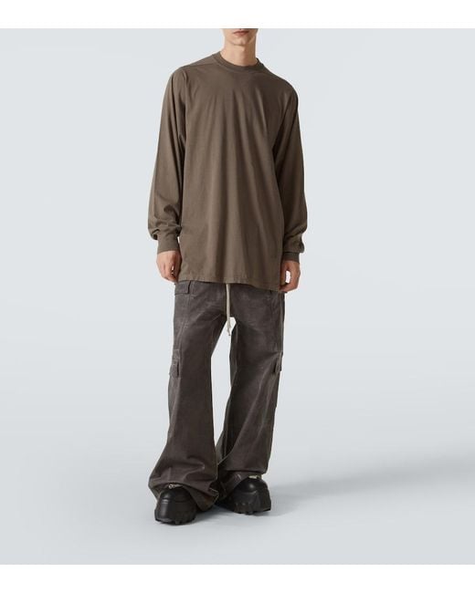 Rick Owens Brown Oversized Cotton Jersey T-Shirt for men