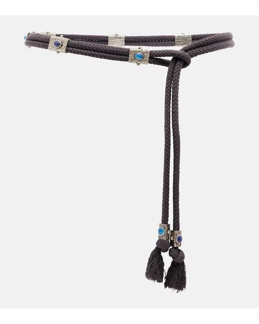 Isabel Marant Black Aleea Embellished Cotton Belt