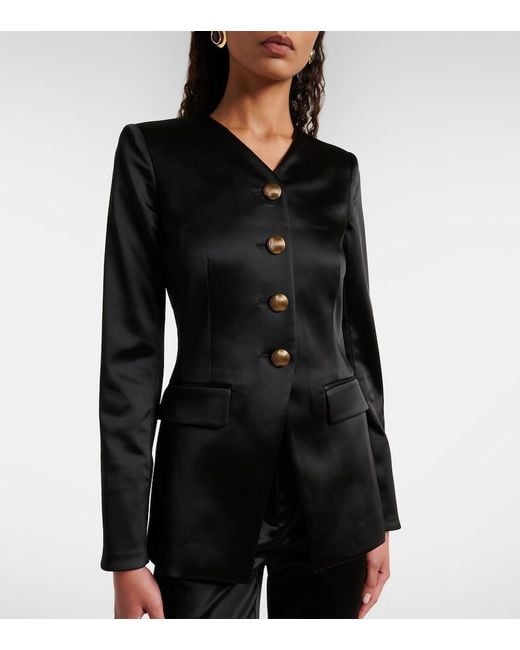Veronica Beard Black Cynthia Satin Blazer