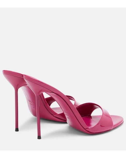 Paris Texas Pink Lidia Patent Leather Mules