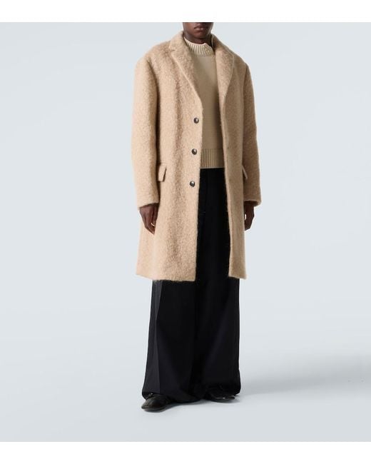 Dries Van Noten Natural Mohair And Wool Coat for men