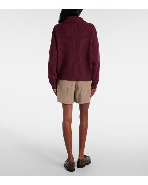Brunello Cucinelli Purple Wool, Cashmere, And Silk Cardigan