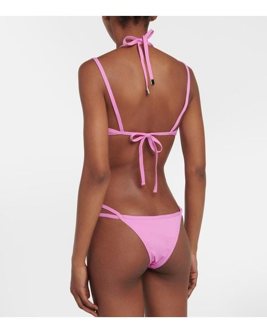 The Attico Pink Halterneck Bikini