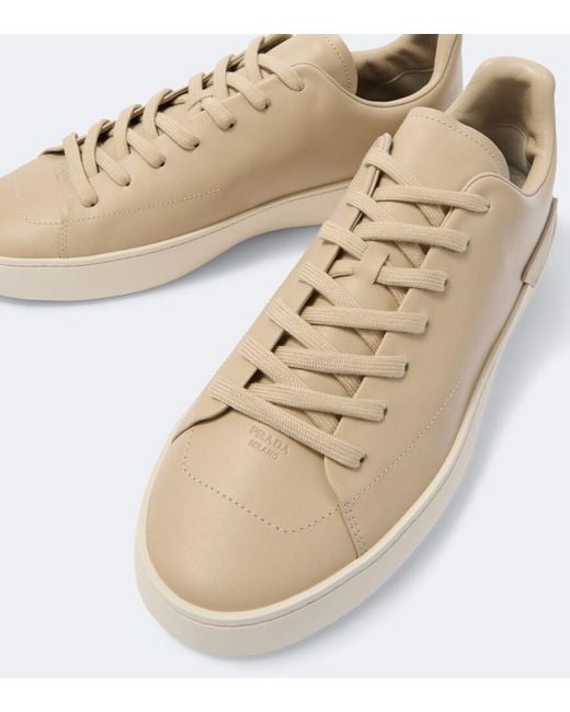 Prada Natural Court Leather Sneakers for men