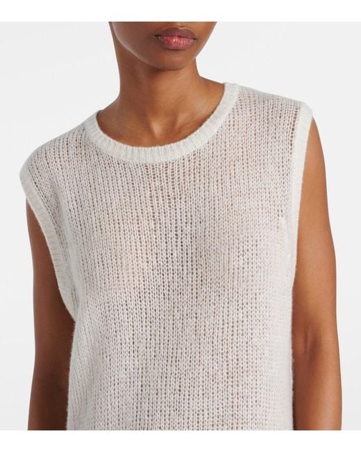 Lisa Yang White Madalena Cashmere And Silk Maxi Dress